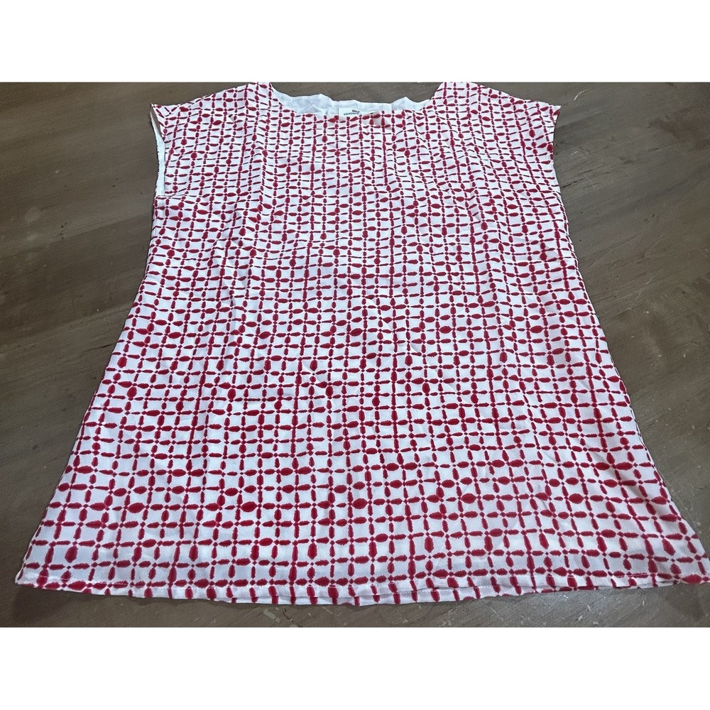 Womens Red Checked VINEYARD VINES Lined Silk Sleeveless Square Tank Top XS